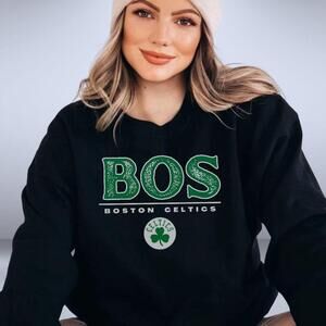 Boston Celtic Unisex Sweatshirt, Black Shirt, Graphic Design Sweater